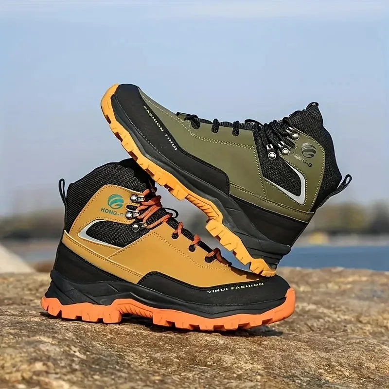 Rotary Buckle Men Work Boots Safety Steel Toe Safety Shoes Indestructible Shoes Anti-smash Puncture-Proof Work Shoes 38-47
