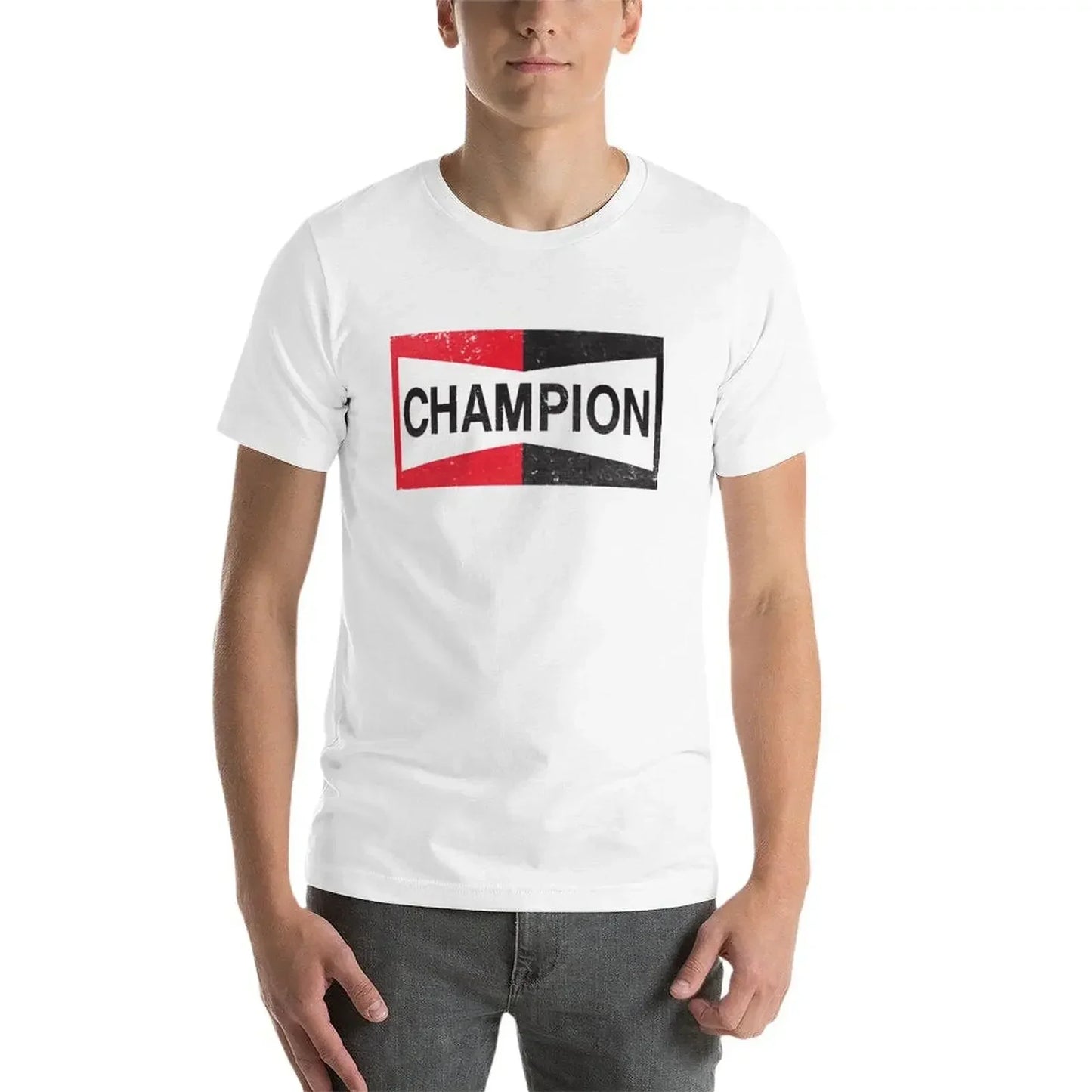 Spark Plug Retro Distressed Emblem - Cl T-Shirt Short sleeve tee new edition slim fit t shirts for men