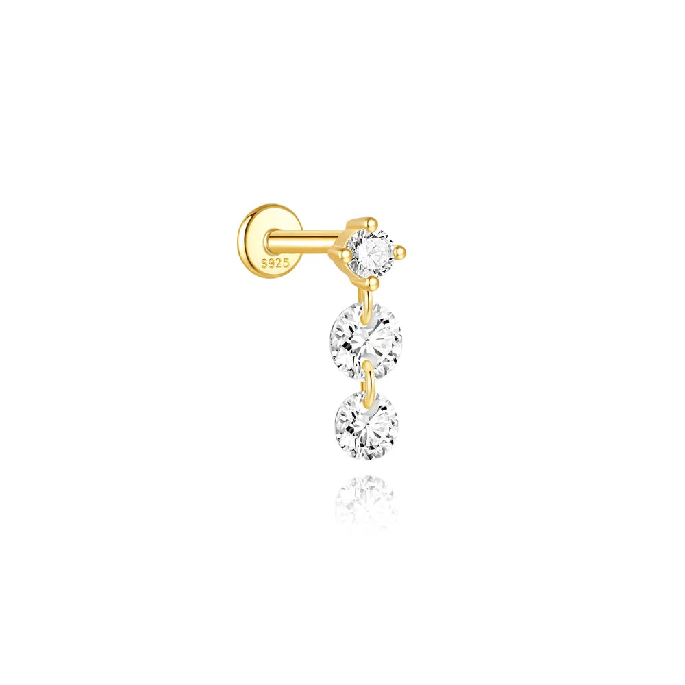 Heart Round Ball Flat Helix Piercing Earring 925 Sterling Silver Ear Studs Geometric Zircon Exquisite Trinket Studs Aretes