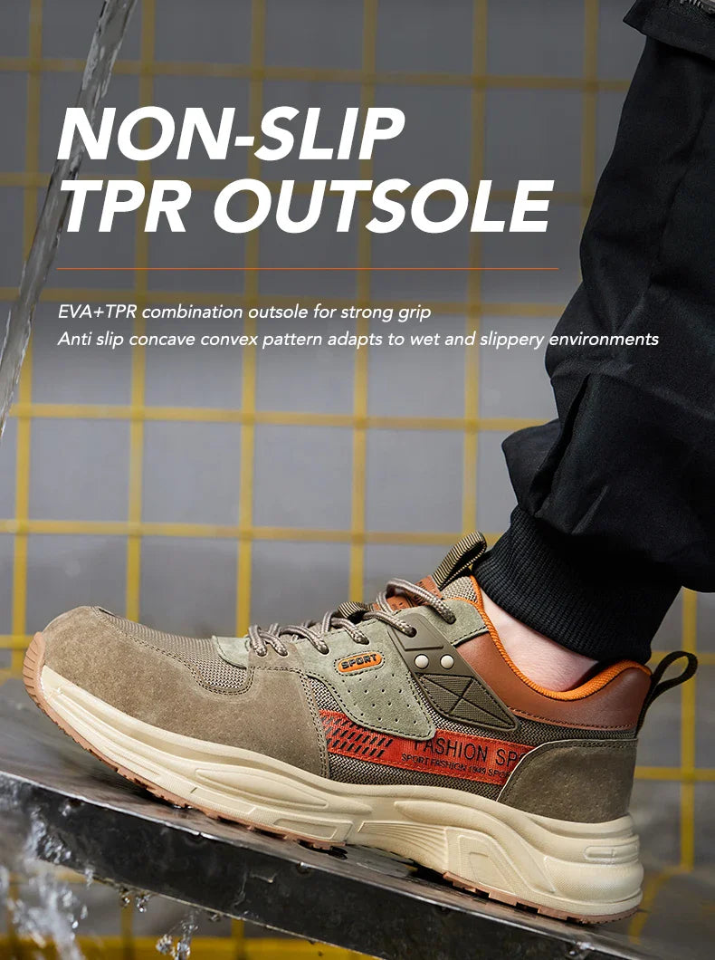 Anti-Puncture Work Shoe For Man  breathable Safety Work Sneakers with iron Toe Indestructible shoes Breathable Work Boots