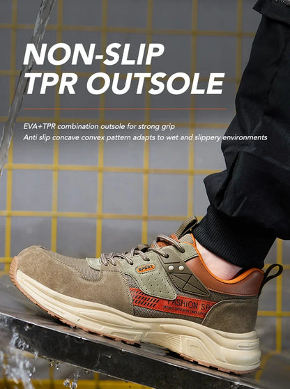 Anti-Puncture Work Shoe For Man  breathable Safety Work Sneakers with iron Toe Indestructible shoes Breathable Work Boots