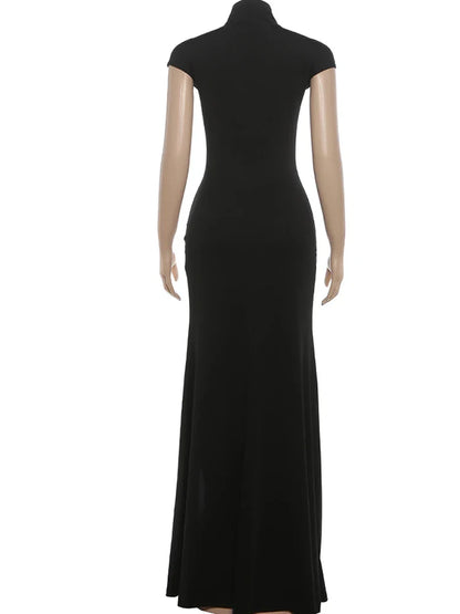 Weird Puss Coquette Elegant Dress Women Irregular Single Breasted Shoulder Wrapped Sexy Stretch Skinny Prom Club Party Bodycon