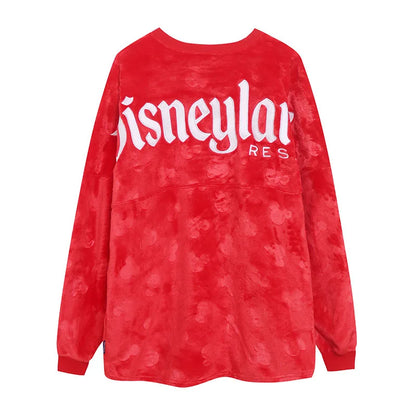 Fleece Sweatshirt Women Casual Loose Pullover Tops O Neck Mickey Mouse Jumper Oversized Unisex Streetwear