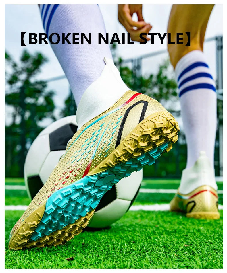 New 33-46 Large Football Boots Children Youth High Quality Football Shoes Outdoor Training Professional Competition Footwear