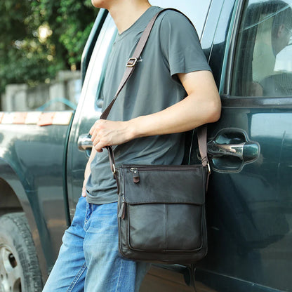 Men's Bags Genuine Leather Messenger Bag Crossbody Shoulder Bags For Male Casual Handbag Men Sling Pack For Work Business