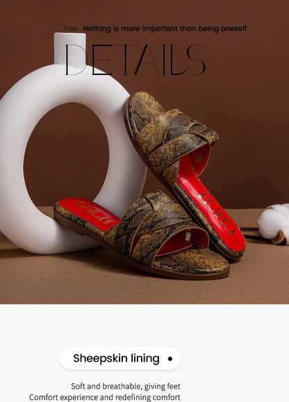 Women's Slippers Luxury brand PU Material Outdoor Flat Bottom Beach Tourism Summer Women's Slippers  2024 summer