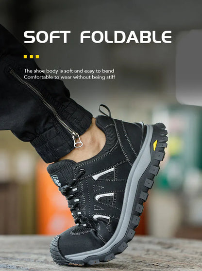 Steel Toe Safety Shoes Men Work Safety Boots Lightweight Breathable Comfortable Sneakers Men Boots Slip-resistant shoes