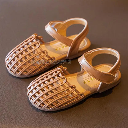 Girl Sandals Hollow Out Vacation Gladiator Style Outdoor Children Flat Toddler Fashion Summer Soft Kid Shoes