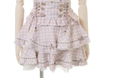 Mine Style Mass-Produced Japanese Casual Laminated Ruffles Lace  Skirts 2023 Autumn Winter High Waist Corset A- Line Mini Skirt