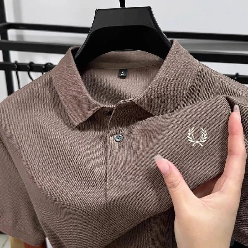 High quality men's heavyweight summer new cotton classic brand embroidered comfortable polo shirt breathable trendy short sleeve