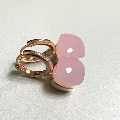 Classic Earrings For Women Amethyst Crystal Earrings Copper With Gold Plated Square Candy Colors Earrings Fashion Jewelry