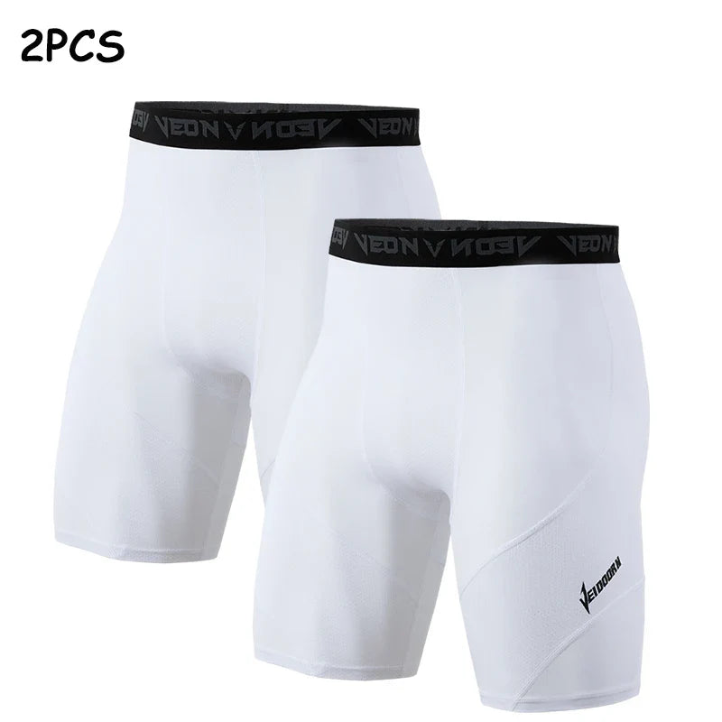 2PCS Running Tights Cool Dry Athletic Workout Cycling Shorts Leggings Sports Baselayer Running Athletic Workout Active Pants