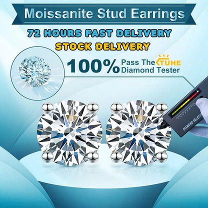 Unisex Classic Round Moissanite Earring For Women Jewelry 5MM/6MM/7/MM Silver 925 Fashion Earrings Women Gift