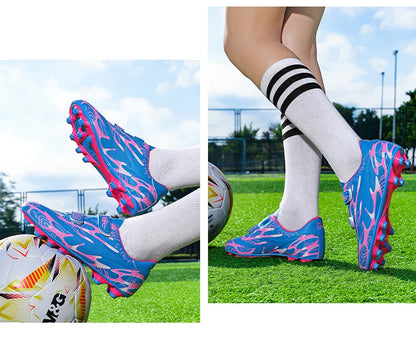 New Hot Kids Soccer Shoes School Football Boots Boys Girls Cleats Grass Sneakers Child Outdoor Athletic Training Sports Footwear