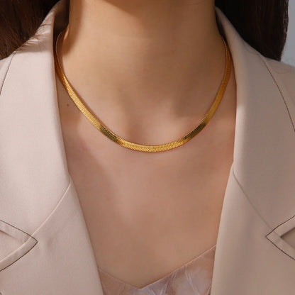 Stainless Steel Snake Chain Necklace for Women Men Gold Color Herringbone Choker Neck Chains 2026 Trend Jewelry Gift Hot