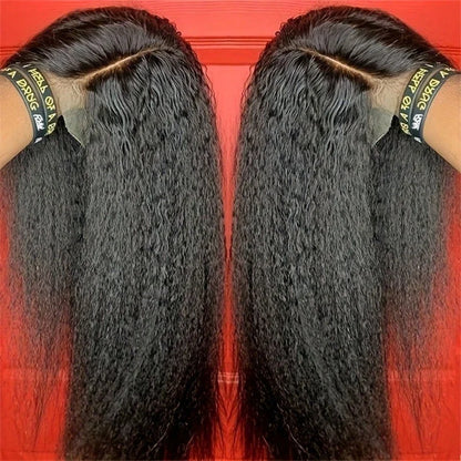 13x4 Straight HD Lace Front Human Hair Wigs kinky Straight 360 Full Lace Frontal Wigs For Women Pre Plucked 250 Density