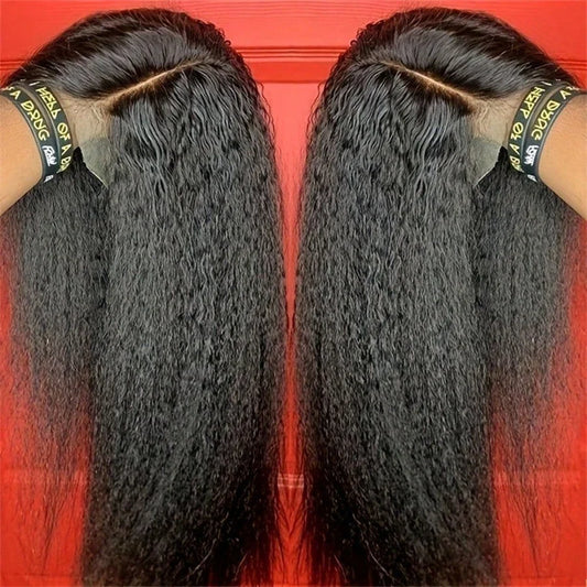 13x4 Straight HD Lace Front Human Hair Wigs kinky Straight 360 Full Lace Frontal Wigs For Women Pre Plucked 250 Density