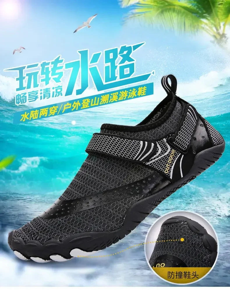 Mens Quick Drying Water Shoes Unisex Breathable Aqua Shoes Slip on Non Slip Wading Shoes Travel Water Park Pool Ladies Sneakers
