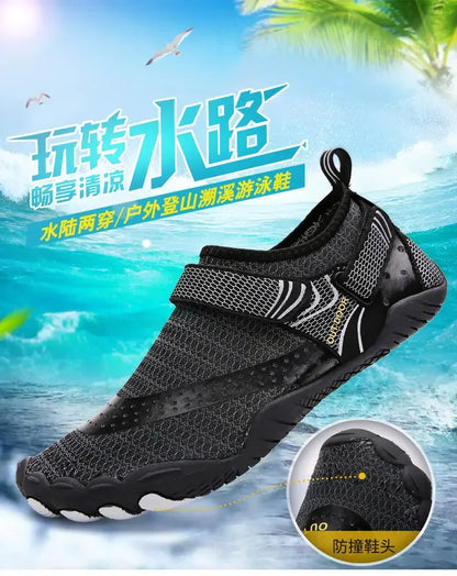 Mens Quick Drying Water Shoes Unisex Breathable Aqua Shoes Slip on Non Slip Wading Shoes Travel Water Park Pool Ladies Sneakers