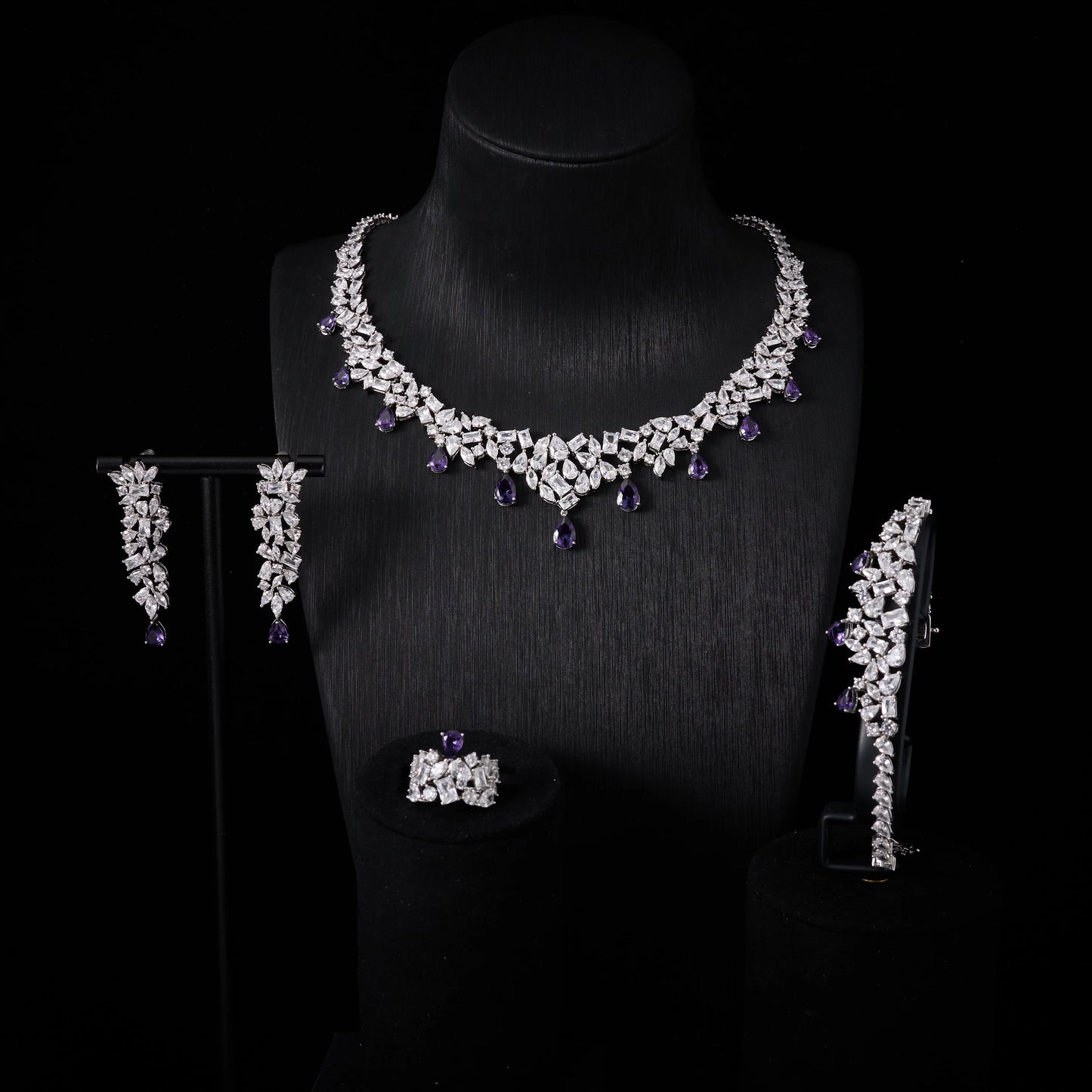 00073 Bridal Cubic Zirconia Necklace Set for Women Dubai Jewelry Sets  Wedding Jewelry Wedding & Engagement Accessories