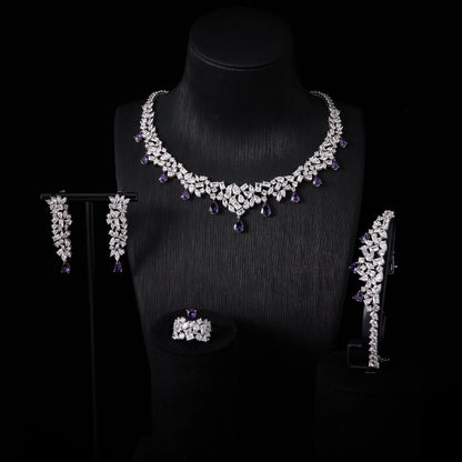 00073 Bridal Cubic Zirconia Necklace Set for Women Dubai Jewelry Sets  Wedding Jewelry Wedding & Engagement Accessories