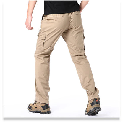 Men's Cotton Cargo Pants Casual Multiple Pocket Tacitcal Pants Spring Autumn Outdoor Camping Hiking Work Pants