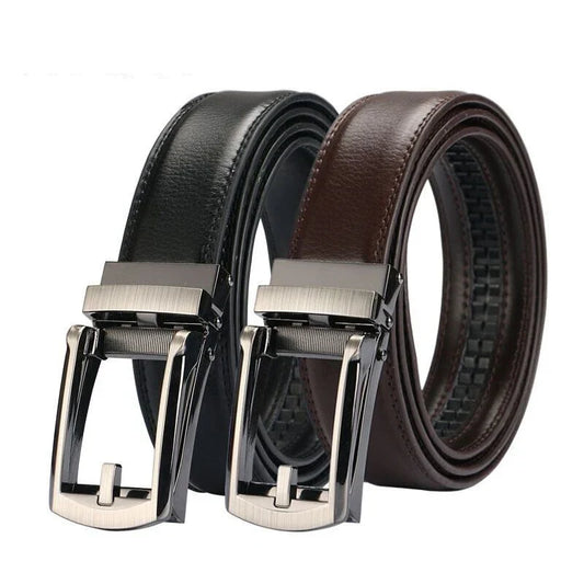 Men Belt High Quality Faux Leather Men's Belt Waist Strap for Male Automatic Buckle Belts for Men Alloy Buckle 3.1cm Black Brown