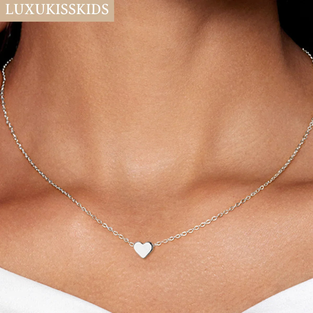 Heart Star Moon Pendant Necklaces Tiny Charms Stainless Steel Choker Women/Girls Y2K Sweater Boho Jewelry Collares
