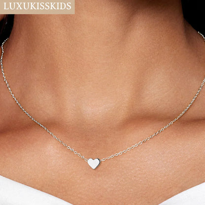 Heart Star Moon Pendant Necklaces Tiny Charms Stainless Steel Choker Women/Girls Y2K Sweater Boho Jewelry Collares