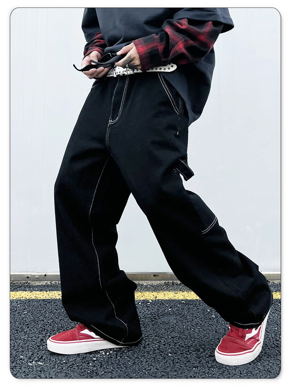 Retro Black Fashion Work Jeans Men Casual Straight-Leg Classic Work Denim Trousers Korean Brand Pant Men's Summer Pants