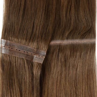 Invisible Hole Flat Pu Tape Human Hair Twin Tabs 25cm Long Tape PU Weft Real Human Hair No Glue Microlink Application 40-50g