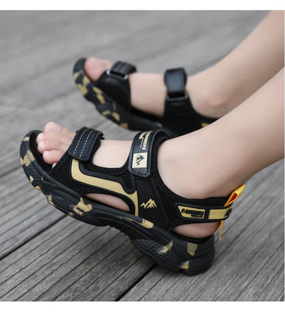 2025 Summer Boys Soft Sandals Fashion Children Shoes Autumn Light Cartoon Sandalias Flat Beach 4-12 Years Old Kids Shoes 12yrs