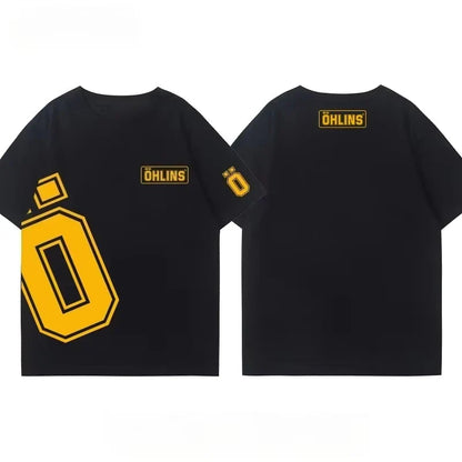 Motorcycle Shock Absorber Modified T-shirt Cotton Casual Trendy Brand Men's Women's Car Club Crew Neck Short-sleeved Top