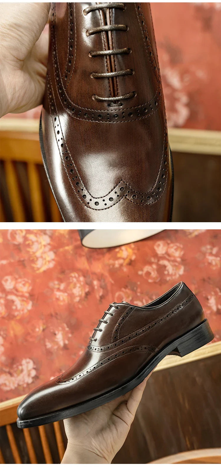 Men Casual Dress Shoes Patchwork Oxford Genuine Leather Formal Shoes for Male Party Dinner British Footwear