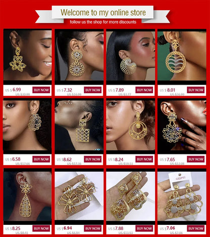 Women Earrings Luxury Design Big Drop Earrings Two Tone Fashion Jewelry  Wedding Party Gift Trending