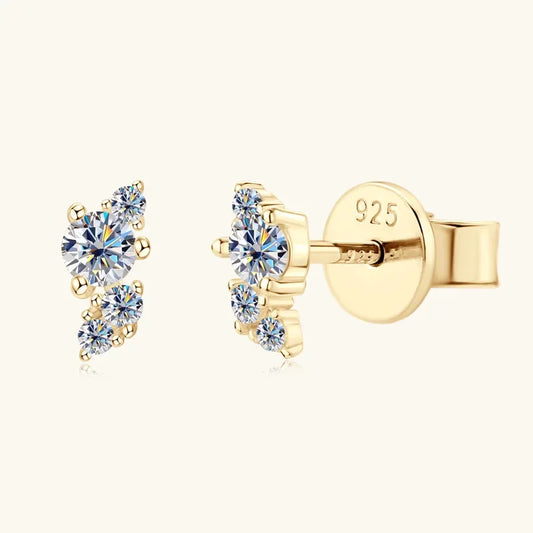 0.18cttw Full D Color Moissanite Stud Earrings for Women Girls S925 Silver Pass Diamond Test Small Ear Studs Wholesale Gift