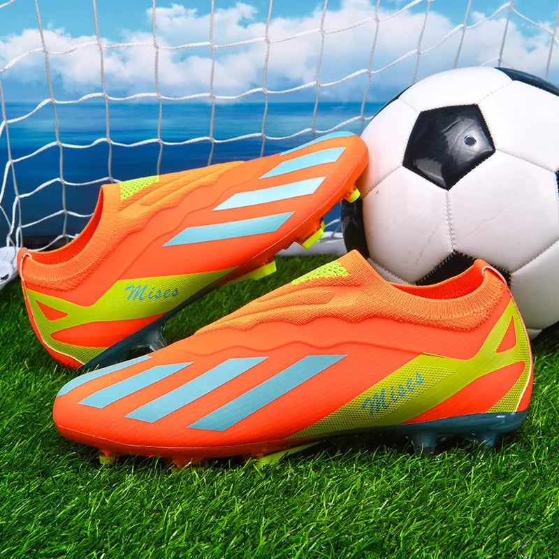 New Men Football Boots Cleats Outdoor Sport Training Breathable Soccer Shoes Long Spikes FG Boys Non Slip Match Comfortable
