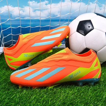 New Men Football Boots Cleats Outdoor Sport Training Breathable Soccer Shoes Long Spikes FG Boys Non Slip Match Comfortable