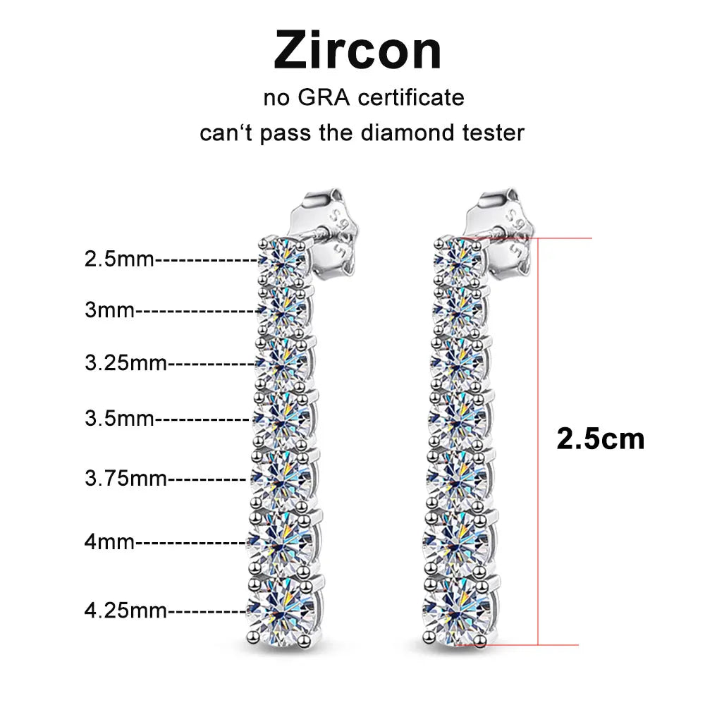 D VVS1 Moissanite Pandent Earrings for Woman Wedding Jewely with GRA s925 Sterling Sliver Plated 18k White Gold Earring