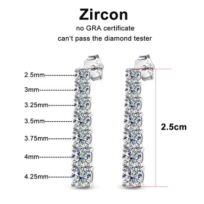 D VVS1 Moissanite Pandent Earrings for Woman Wedding Jewely with GRA s925 Sterling Sliver Plated 18k White Gold Earring
