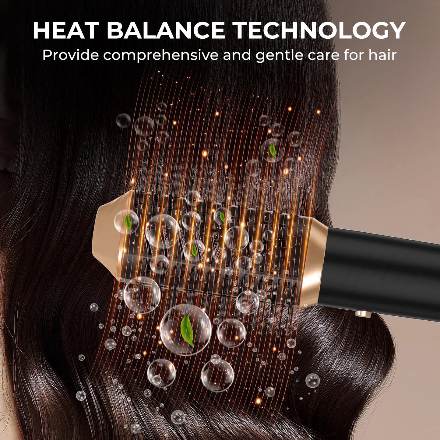 6 in 1 Hot Air Brush Foldable Hair Dryer with Diffuser Detachable Blow Dryer Brush Hairdryer Air Styler Hair Curler Curling Wand