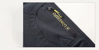 Longe Summer Quick Dry Hiking Pants Men Stretch Waterproof Tactical Pants Zipper Pockets Trousers Lightweight Fishing Pants