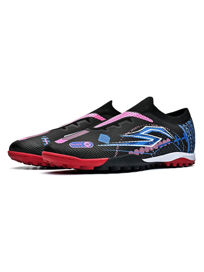 TF Soccer Cleats Men Women Kids PU Synthetic Upper Rubber Outsole Wear-resistant Non-slip Training Shoes