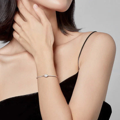 2ct Oval Cut Moissanite Bangles Elegant Women Diamond Solid s925 Silver GRA Certified Dainty Bracelet Fine Jewelry Gift