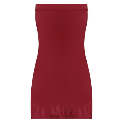 Womens Oil Glossy Strapless Pencil Dress Solid Color Tight Fitting Stretchy Bodycon Mini Dresses Night Club Costume Nightwear