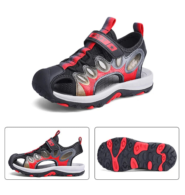 Summer Sport Sandals for Children's 5-16 Years Boys Breathable Anti-Slip Beach Water Shoes Outdoor Anti-Bump Walking Sandails