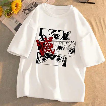 Demon Slayer Anime T-Shirt Kimetsu No Yaiba Unisex Graphic Tee Summer Short Sleeve Casual Cartoon Top Streetwear Anime Gift