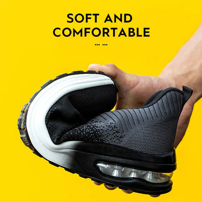 Air Cushion Safety Shoes Men Steel Toe Security Protection Shoes Puncture-Proof Sport Work Shoes Boots Construction Shoes