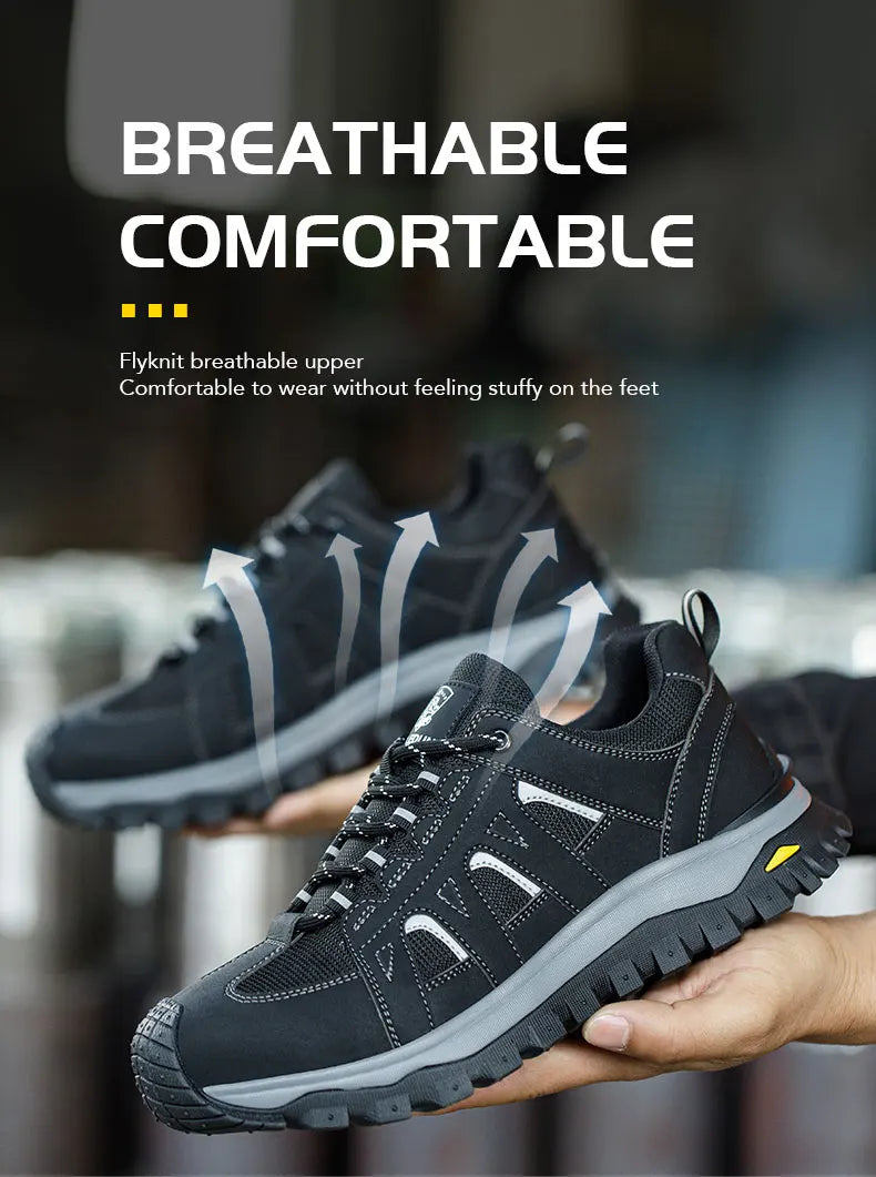 Steel Toe Safety Shoes Men Work Safety Boots Lightweight Breathable Comfortable Sneakers Men Boots Slip-resistant shoes
