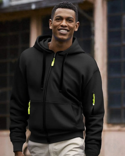 Casual top men's 2024 autumn and winter sportswear solid color men's top - fashionable sports solid color hoodie